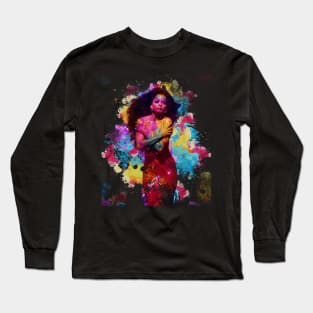 DIANA ROSS ~ Watercolor Illustration Long Sleeve T-Shirt